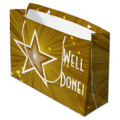 Gold Star-print Goed gedaan, wit, groot Large Cadeautasje (Achterkant Gekanteld)