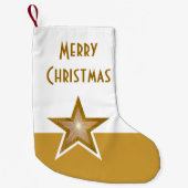 Gold Star-print Merry kerstgoud, wit dubbelwit Kleine Kerstsok (Voorkant)