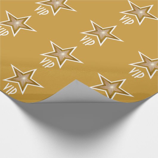 Gold Star print VIP Gold Cadeaupapier (Hoek)