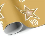 Gold Star print VIP Gold Cadeaupapier (Rol Hoek)