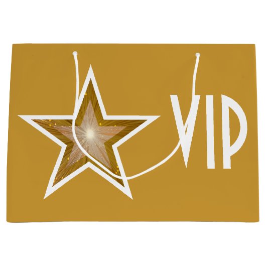 Gold Star-print VIP Goud groot Cadeauzakje (Voorkant)