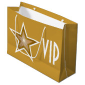 Gold Star-print VIP Goud groot Groot Cadeauzakje (Voorkant Gekanteld)