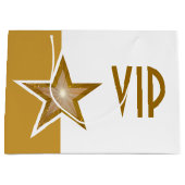Gold Star print VIP Goud wit groot Cadeauzakje (Voorkant)
