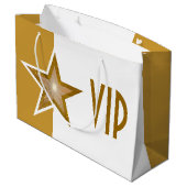 Gold Star print VIP Goud wit groot Cadeauzakje (Achterkant Gekanteld)
