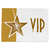 Gold Star print VIP Goud wit groot Groot Cadeauzakje (Achterkant)