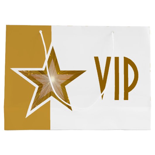 Gold Star print VIP Goud wit groot Groot Cadeauzakje (Achterkant)