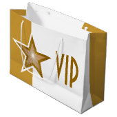 Gold Star print VIP Goud wit groot Groot Cadeauzakje (Voorkant Gekanteld)