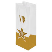Gold Star print VIP goudwitte wijn Cadeautas (Achterkant Gekanteld)