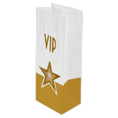 Gold Star print VIP goudwitte wijn Cadeautas (Voorkant Gekanteld)