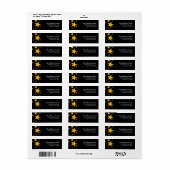 Gold Star Return-adres Etiket (Full Sheet)