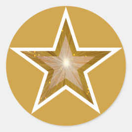 "Gold" Star ronde sticker geel