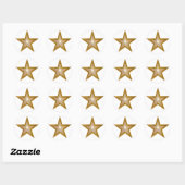 Gold Star round sticker wit (Vel)