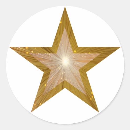 Gold Star round sticker wit (Voorkant)