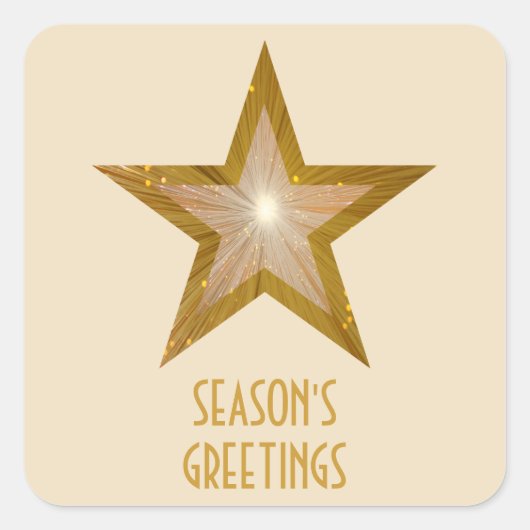 Gold Star Season's Greetings Squker sticker crème (Voorkant)