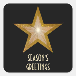 Gold Star Seizoenen plein met zwarte sticker