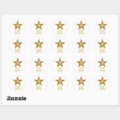 Gold Star 'Seizoensgroeten' rond sticker wit (Vel)