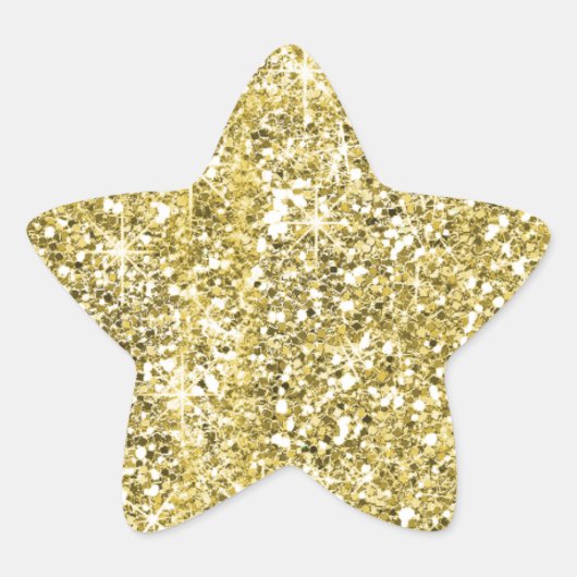 Gold Star Shape Faux Glitter Stickers (Voorkant)