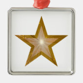 Gold Star-sierplein wit Metalen Ornament (Voorkant)