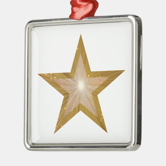 Gold Star-sierplein wit Metalen Ornament (Links)