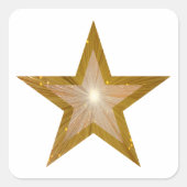 Gold Star Square sticker wit (Voorkant)