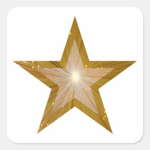 Gold Star Square sticker wit