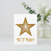 Gold Star 'STAR'! briefkaart wit (Staand voorkant)