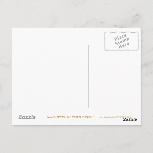 Gold Star 'STAR'! briefkaart wit (Achterkant)