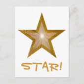 Gold Star 'STAR'! briefkaart wit (Voorkant)