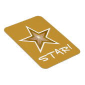 'Gold' Star 'STAR!' flexibel magneetgoud Magneet (Rechterzijde)
