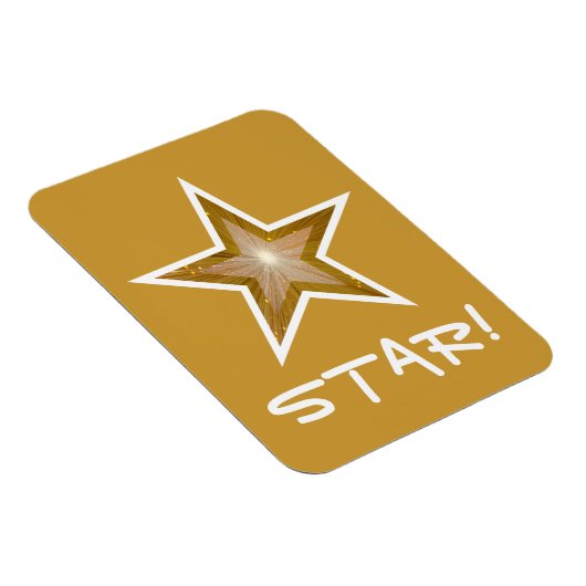 'Gold' Star 'STAR!' flexibel magneetgoud Magneet (Rechterzijde)