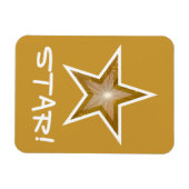 'Gold' Star 'STAR!' flexibel magneetgoud Magneet (Horizontaal)