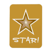 'Gold' Star 'STAR!' flexibel magneetgoud Magneet (Verticaal)