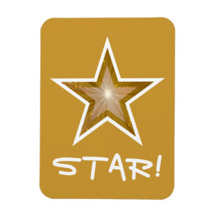 'Gold' Star 'STAR!' flexibel magneetgoud Magneet