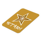 'Gold' Star 'STAR!' flexibel magneetgoud Magneet (Linkerzijde)