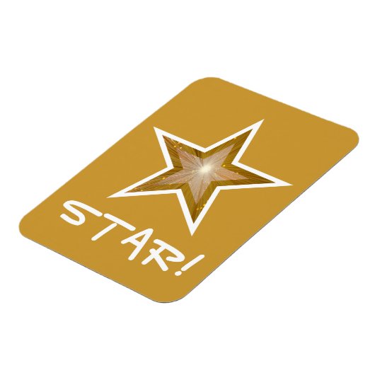 'Gold' Star 'STAR!' flexibel magneetgoud Magneet (Linkerzijde)