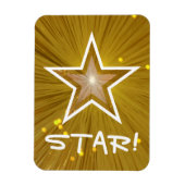 'Gold' Star 'STAR!' flexibele magneet (Verticaal)