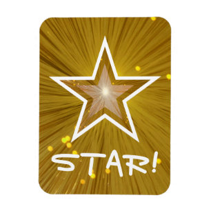 'Gold' Star 'STAR!' flexibele magneet