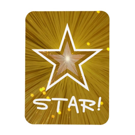 'Gold' Star 'STAR!' flexibele magneet (Verticaal)
