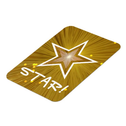 'Gold' Star 'STAR!' flexibele magneet (Linkerzijde)