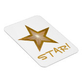 "Gold" Star 'STAR!" flexibele magneet wit (Rechterzijde)