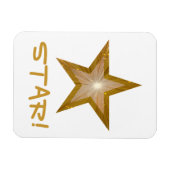 "Gold" Star 'STAR!" flexibele magneet wit (Horizontaal)