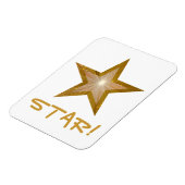 "Gold" Star 'STAR!" flexibele magneet wit (Linkerzijde)