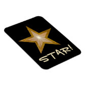 'Gold' Star 'STAR!' flexibele magneet zwart (Rechterzijde)