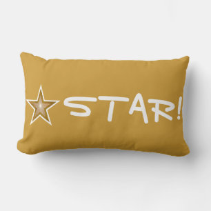 "Gold" Star 'STAR!" gooit goud in de lumbale massa Kussen