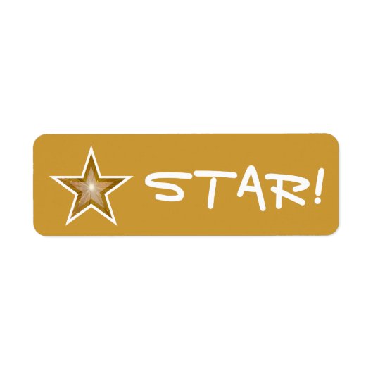 Gold Star "STAR"-label voor klein goud Etiket (Voorkant)