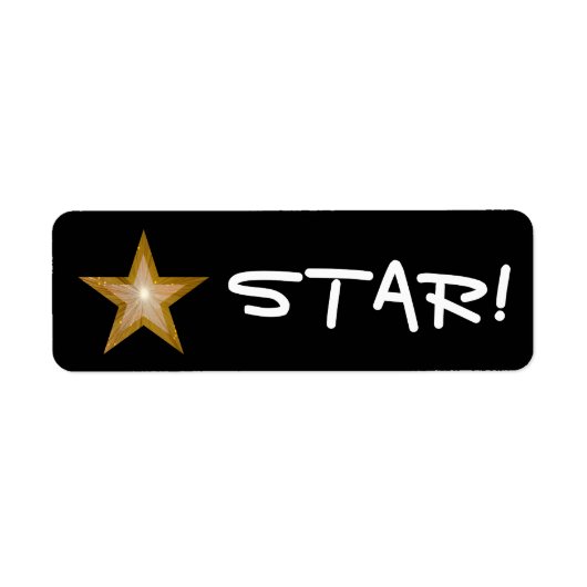 Gold Star "STAR"-label zwart Etiket (Voorkant)
