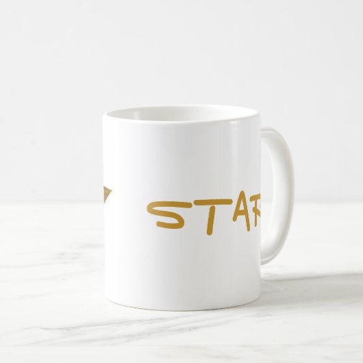 Gold Star 'STAR!' mok wit (Voorkant rechts)