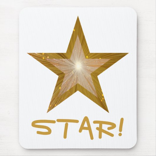 Gold Star 'STAR' mousepad wit Muismat (Voorkant)