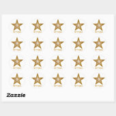 Gold Star 'STAR!' ronde sticker wit (Vel)
