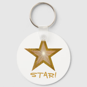 Gold Star 'STAR!' sleutelhanger wit